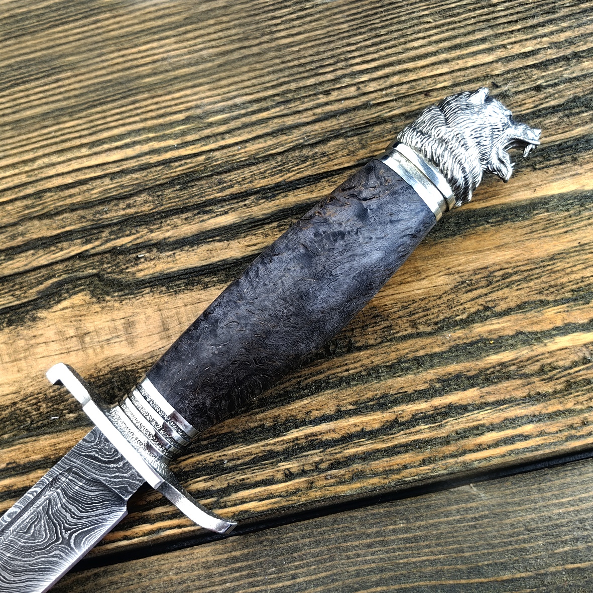 Финка из дамасской стали